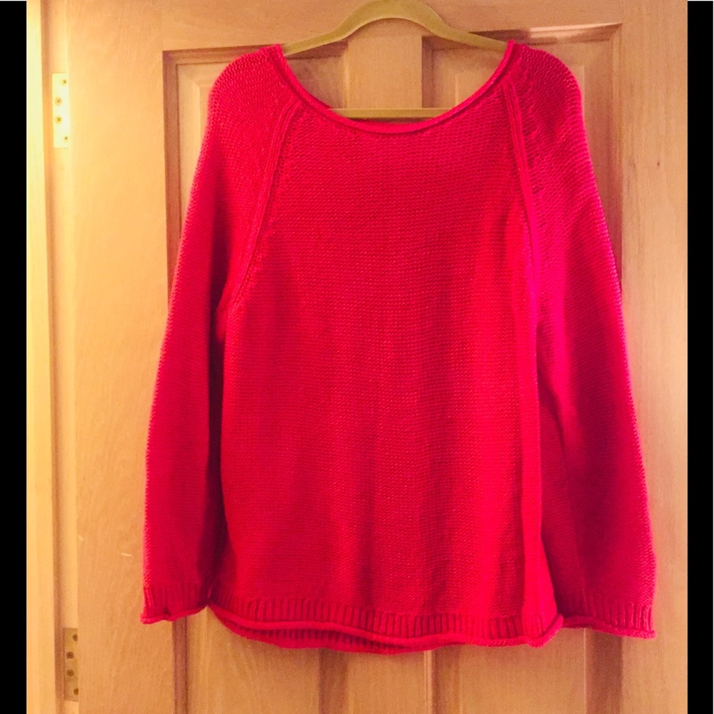 Fuchsia shaker knit sweater